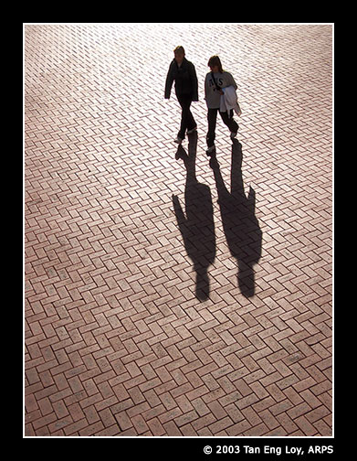 a walking shadow