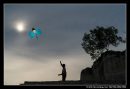 Flying A Kite Against The Halo